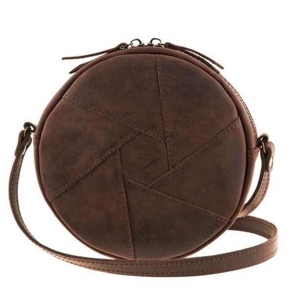 Шкіряна кругла жіноча сумка Бон-Бон темно-коричневий Crazy Horse BN-BAG-11-o фото
