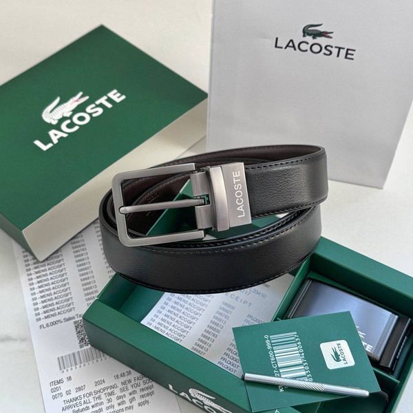 Чоловічий набір, ремінь із двома пряжками Lacoste (988-2) 988-2 фото