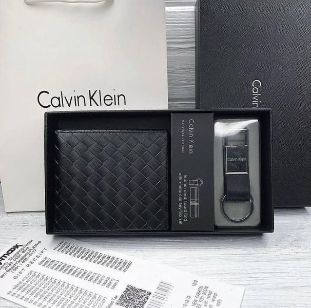 Чоловічий брендовий гаманець Calvin Klein Lux + брелок 1302-5 фото
