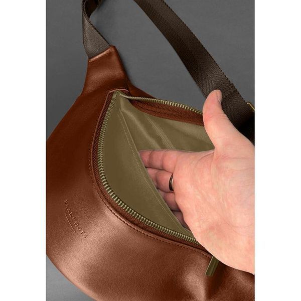 Шкіряна поясна сумка-бананка Kanny світло-коричнева BN-BAG-59-k фото