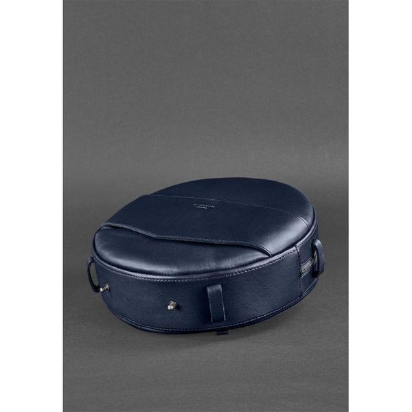 Шкіряна жіноча кругла сумка-рюкзак Maxi темно-синя BN-BAG-30-navy-blue фото