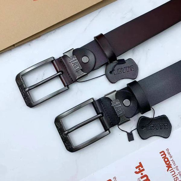 Брендовий чоловічий ремінь Levis brown коричневий 2365677489 фото