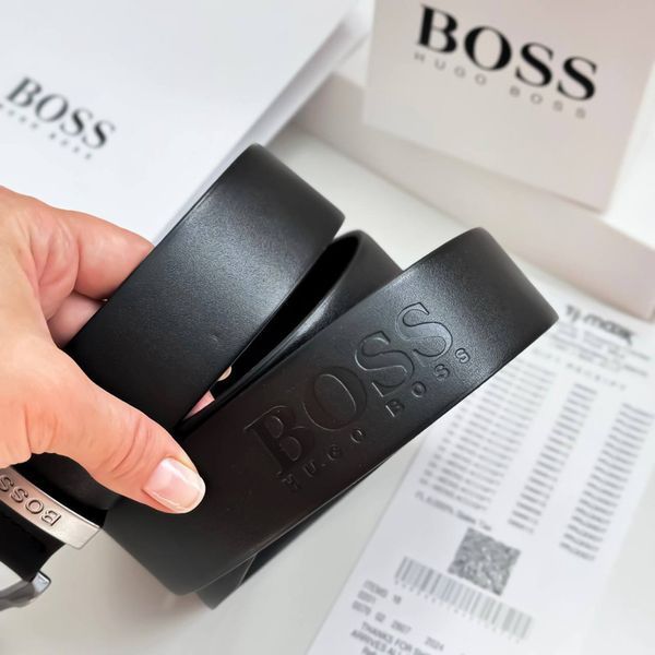 Брендовий чоловічий ремінь Boss із натуральної шкіри 410 фото
