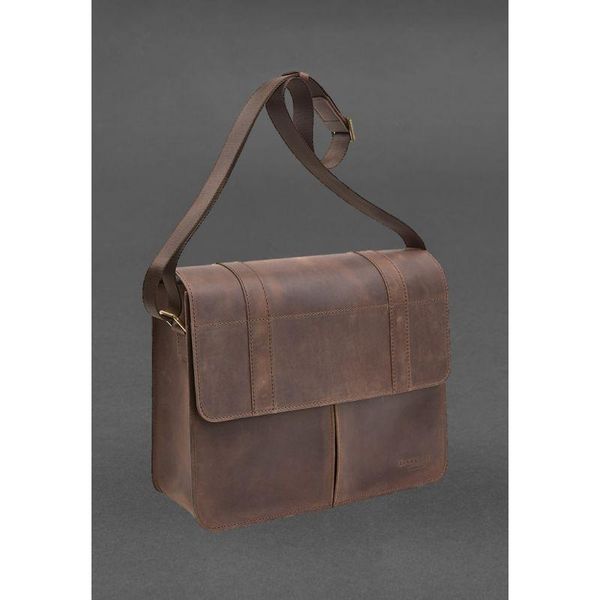 Шкіряна сумка-портфель Classic темно-коричневий Crazy Horse з ефектом Pull Up BN-BAG-55-o фото