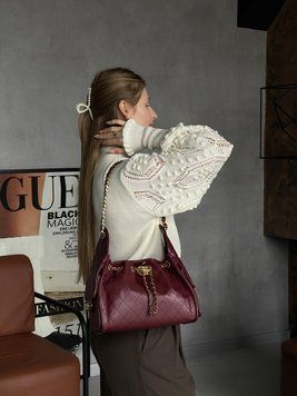 Сумка жіноча Chanel 25 Small Handbag (пильник у комплекті) Бордовий 202053 фото