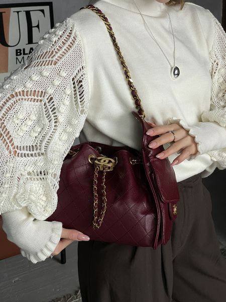 Сумка жіноча Chanel 25 Small Handbag (пильник у комплекті) Бордовий 202053 фото