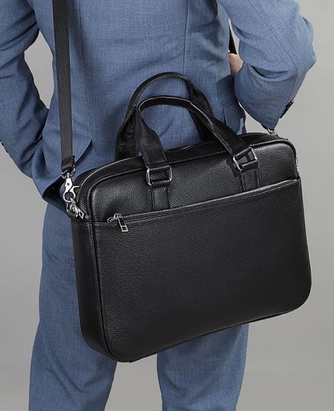 Чоловіча ділова шкіряна сумка Leather Collection (9919) чорна 2365677175 фото