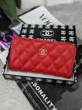 Женский кошелек Chanel красный на много отделений большой Шанель 20078-3 фото