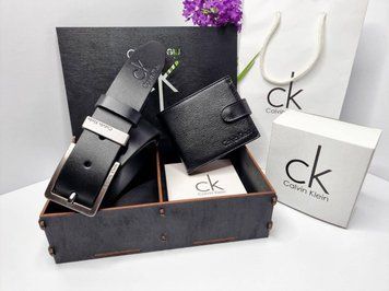 Подарунковий набір Calvin Klein (Ремінь + Гаманець) 40502-2 фото