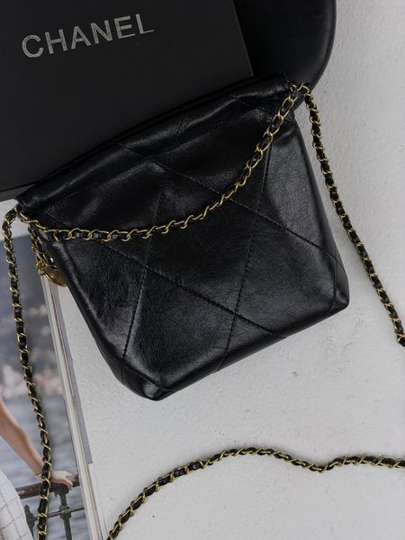 Сумка жіноча Chanel 22 Mini Handbag з перлинами чорний (з пакуванням) 204172 фото