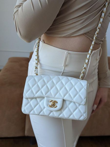Жіноча сумка Chanel Classic біла 202304 фото