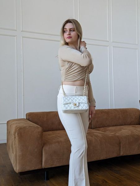 Жіноча сумка Chanel Classic біла 202304 фото