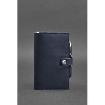 Шкіряний блокнот (Софт-бук) 4.0 темно-синій Краст BN-SB-4-st-navy-blue фото