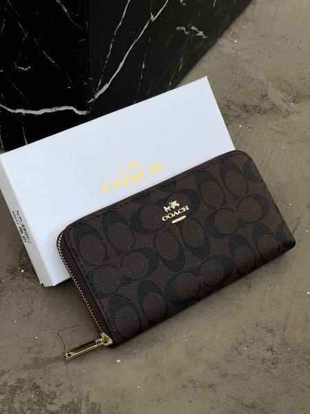 Жіночий гаманець Coach коричневий на багато відділень великий Коуч 20535-2 фото