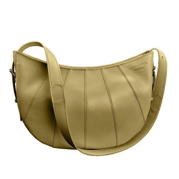 Шкіряна жіноча сумка Круасан оливкова BN-BAG-12-olive фото