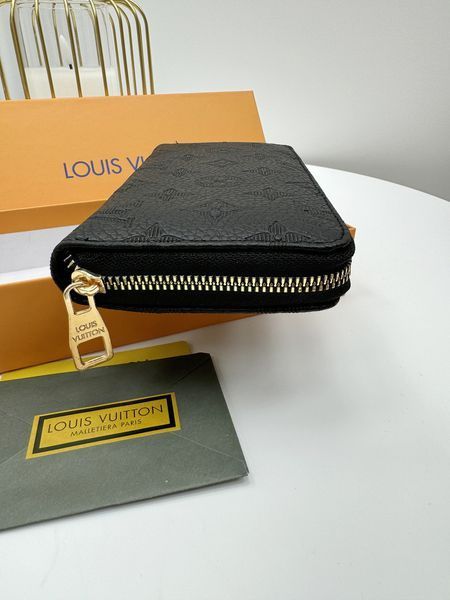 Чоловічий гаманець Louis Vuitton чорний стьобаний Луї Вітон гаманець унісекс 20351-3 фото