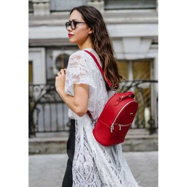 Шкіряний жіночий мінірюкзак Kylie червоний BN-BAG-22-rubin фото