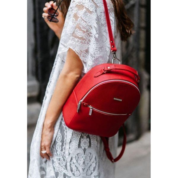 Шкіряний жіночий мінірюкзак Kylie червоний BN-BAG-22-rubin фото