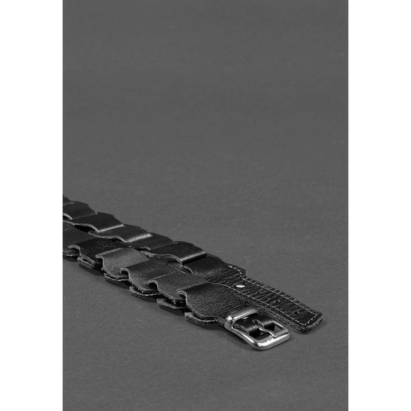 Жіночий шкіряний бохоремінь чорний крост BN-BELT-1-g фото