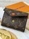 Жіночий гаманець Louis Vuitton коричневий + жовтогарячий конверт міні Луї Віттон 20288-2 фото 3