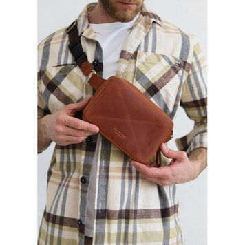 Шкіряна сумка Dropbag Mini світло-коричневий Crazy Horse BN-BAG-6-k-kr фото
