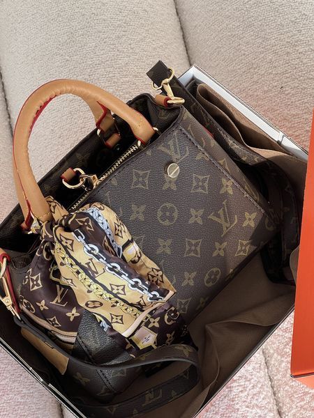 Сумка жіноча Louis Vuitton Braided Handle Montaigne Handbag коричневий міні 204451 фото