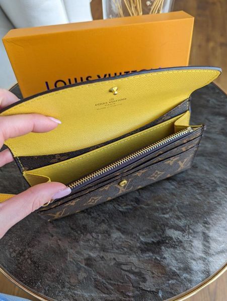 Жіночий гаманець Louis Vuitton коричневий + жовтий великий Луї Віттон 20293-1 фото