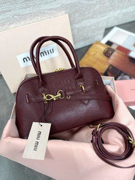 Сумка жіноча Miu Miu Aventure Nappa Leather бургунді 205573 фото