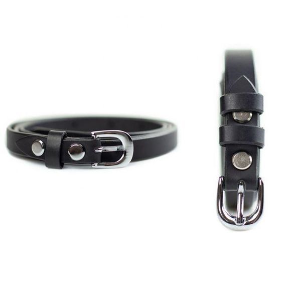 Жіночий шкіряний ремінь 15 мм чорний TW-Belt-15-black фото