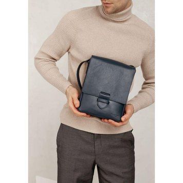 Чоловіча шкіряна сумка-месенджер Esquire синя BN-BAG-18-navy-blue фото