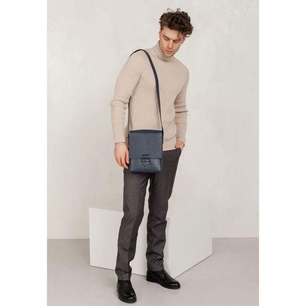 Чоловіча шкіряна сумка-месенджер Esquire синя BN-BAG-18-navy-blue фото