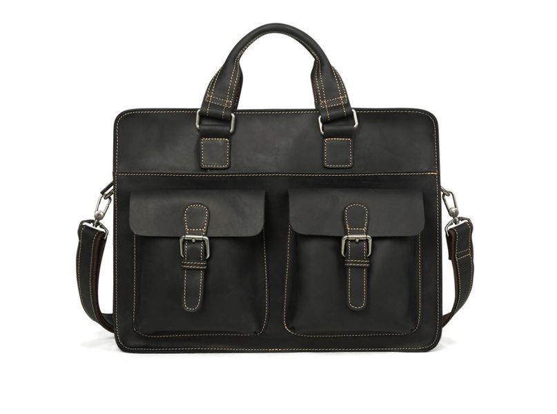 Чоловіча шкіряна сумка портфель Wild Leather (262) чорна 2365676606 фото