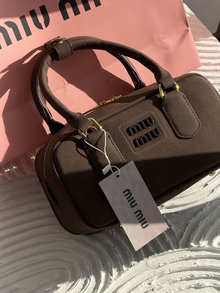 Жіноча сумка Miu Miu Arcadie Textile &mdash; Premium колір кави 205093 фото