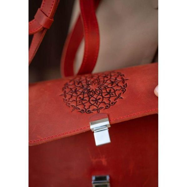 Шкіряна жіноча бохо-сумка Лілу Коралова BN-BAG-3-coral-man фото