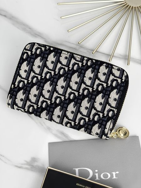 Гаманець Dior жіночий Гаманець Діор синій текстильний з написом 20527-1 фото