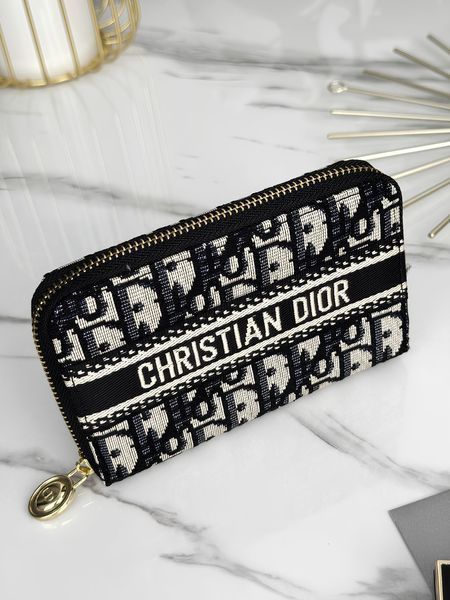 Гаманець Dior жіночий Гаманець Діор синій текстильний з написом 20527-1 фото