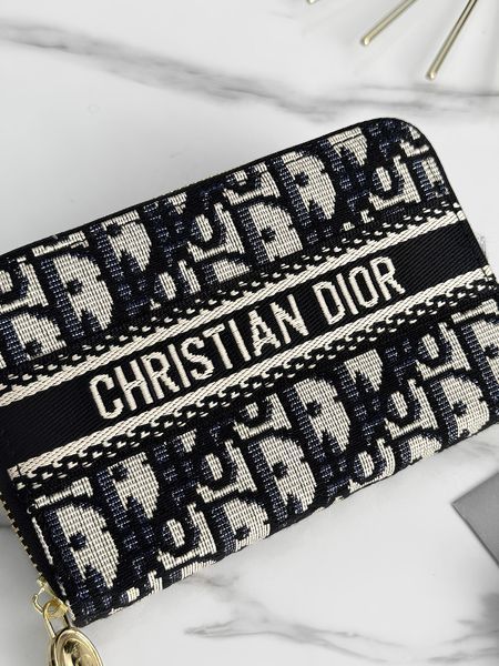 Гаманець Dior жіночий Гаманець Діор синій текстильний з написом 20527-1 фото
