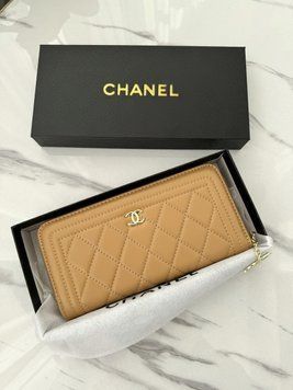 Жіночий гаманець Chanel бежевий із комплектацією великий Шанель 20049-3 фото
