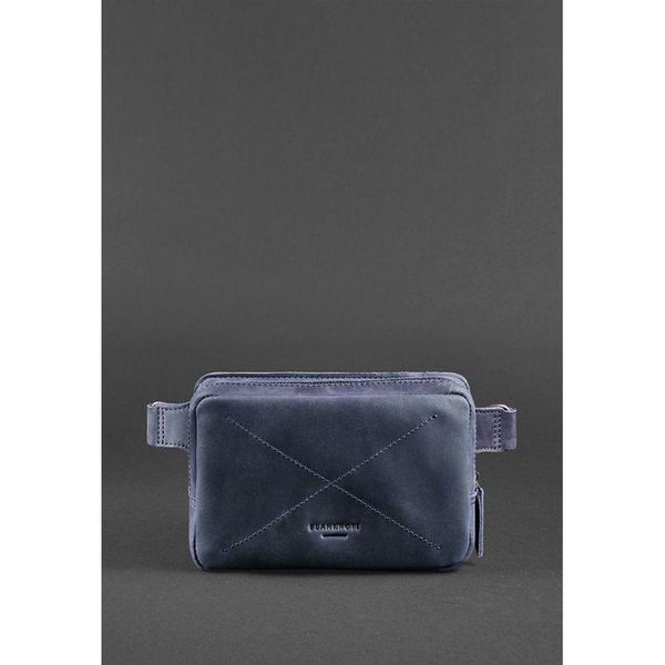 Шкіряна поясна сумка Dropbag Mini синя BN-BAG-6-nn фото