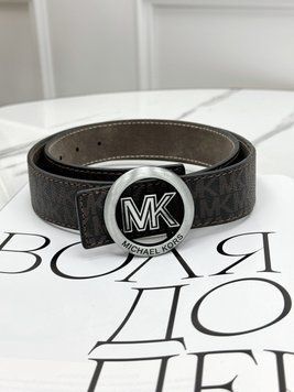 Ремінь унісекс пояс Michael Kors коричневий срібло матовий Мішал Корс MK-10021 фото