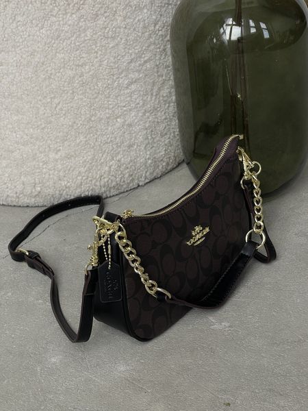 Сумка жіноча Coach Bolso багет шоколадний 203327 фото