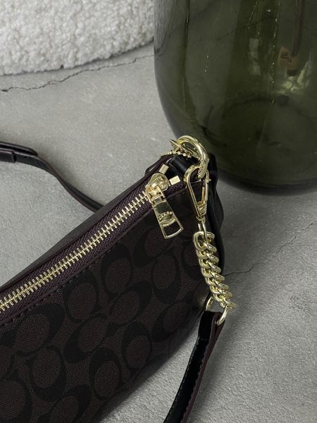 Сумка жіноча Coach Bolso багет шоколадний 203327 фото