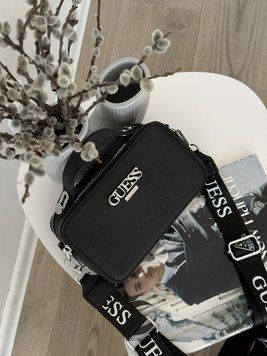 Сумочка Guess крос-боді напис чорний 204534 фото