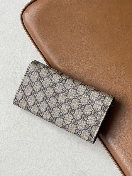 Жіночий гаманець Gucci сіро-синій великий подвійний Гуччі 20436-1 фото