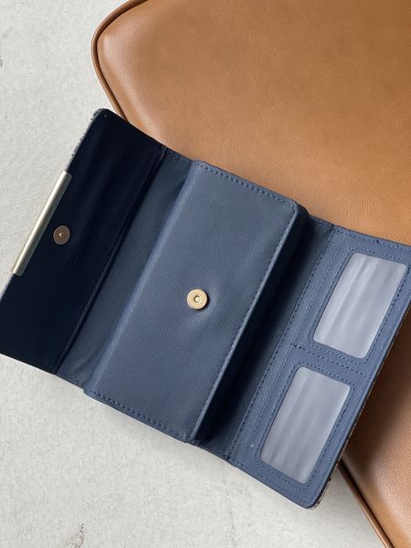 Жіночий гаманець Gucci сіро-синій великий подвійний Гуччі 20436-1 фото