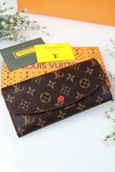 Жіночий гаманець Louis Vuitton коричневий + червоний великий овальний Луї Віттон 20079-4 фото
