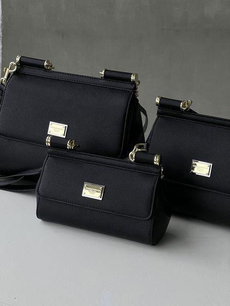 Сумка жіноча Dolce&Gabbana Sicily Medium &mdash; Premium чорний 19см 2049460 фото