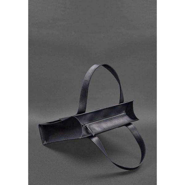 Шкіряна жіноча сумка-шопер Бетсі з кишенею синя Краст BN-BAG-10-1-navy-blue фото