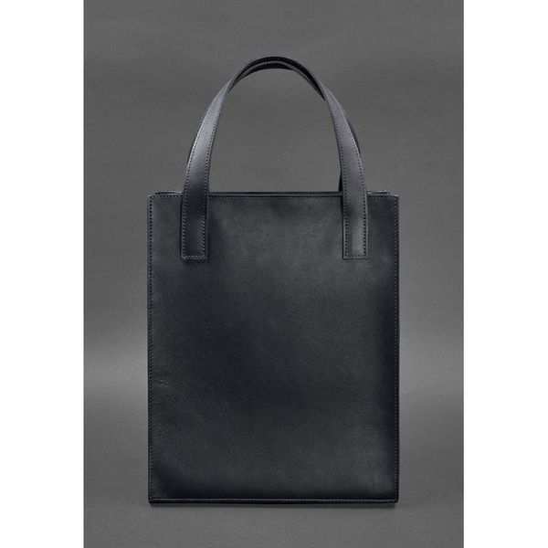 Шкіряна жіноча сумка-шопер Бетсі з кишенею синя Краст BN-BAG-10-1-navy-blue фото