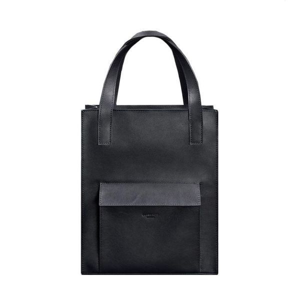 Шкіряна жіноча сумка-шопер Бетсі з кишенею синя Краст BN-BAG-10-1-navy-blue фото